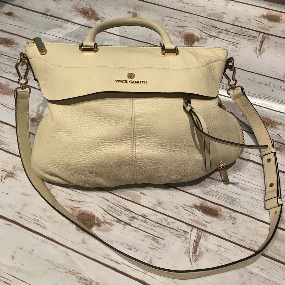 Vince Camuto Dean-Zip Compartment Pebbled Satchel